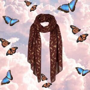Style 101 Maroon and Gold Feather Scarf